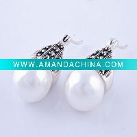 Wholesale new products for 2011 mother of pearl silver earring GE20