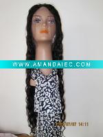 Wholesale 26inch indian hair Italian wave 1b color full lace long hair human wig