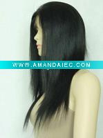 Wholesale Sexy 18 inch silky straight 1b# Human hair wig