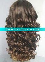 Wholesale stock black 20inch curl 100% human hair wigs