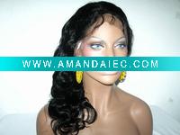 Wholesale stock body wave ,18'',1#,100% human hair wig with top quality