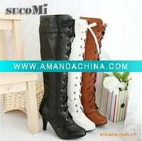 Wholesale large size women leather winter boots
