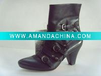 Wholesale 2012 Autumn/Winter strap/buckle design ladies comfort leather boots