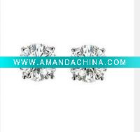 Elegant Classic Low Set Basket Set Earrings with Brilliant Cut Moissanites