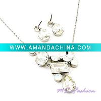 Wholesale Crystal Jewelry Set,Alloy Necklace Set,Bridal Necklace Set,Wedding Lady Jewelry Set-NE1017SC