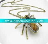 Wholesale Fashion Costume Jewelry Retro Animal Spider Long Necklace