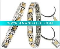 2011 the best popular super star Radiation protection titanium magnetic bracelet Jewelry sets