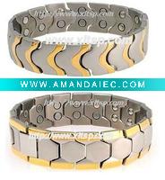 Hollow bracelet magnetic bracelet Titanium bracelet black plating bracelet
