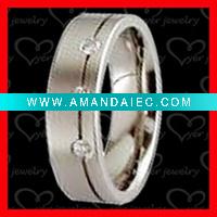 Wholesale fine cz inlay titanium ring for men