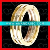 Wholesale Super hot titanium ring with gold plating
