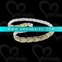 Wholesale magnetic stainless steel bracelet gold plated
