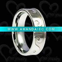 Wholesale shiny polished jewelry titanium ring