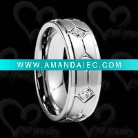 Wholesale cute CZ setting couple titanium rings