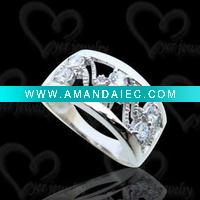 Wholesale exquisite silver ring zircon unique design