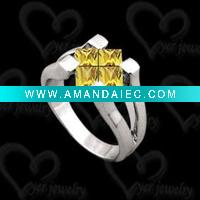 Wholesale Fashion ring in 925 silver setting CZ stone jewelry