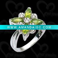 Wholesale 2011 diamond flower rings setting CZ stone jewelry