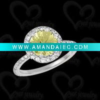 Wholesale 2011 Hot design fashion emerald 925 sterling silver ring