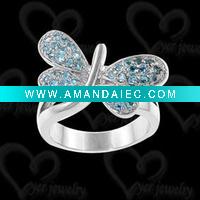 Wholesale beautiful 925 sterling silver ring in blue stone