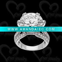 Wholesale Unique cz rhodium plating ring jewelry