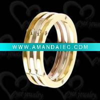 Wholesale titanium magnetic ring with gold plating