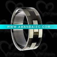 Wholesale black titanium rings shining polished