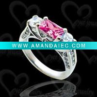 Wholesale silver ring zircon exquisite craftmanship