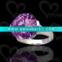 Wholesale Ring silver in red purple stone nice jewelry