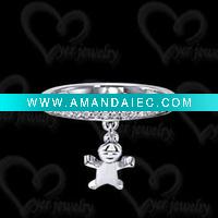 Wholesale Unique cz animal ring in 925 silver jewelry