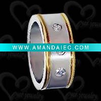 Wholesale CZ inlaid jewelry titanium ring