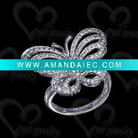 Wholesale wedding ring in 925 silver setting CZ stone jewelry