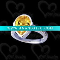 Wholesale fashion jewelry ring in 925 silver setting CZ stone jewelry