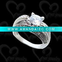 Wholesale Unique rings silver 925 zircon jewelry fashion