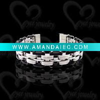 Wholesale Wholesale fashion design 316l stainless steel bracelets rubber