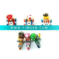 Wholesale Power seller! Fashion super mario plush figure car PVC car toy (6pcs/set) A068 wholesale