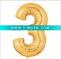 Wholesale Age 3 Foil Balloons, 100 pcs/lot, Free Shipping