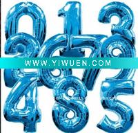 Wholesale Number Supershape Foil Balloon Blue, 100 pcs/lot, Free Shipping