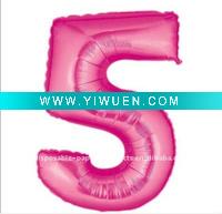 Wholesale Shape Five Pink Foil Balloon, 100 pcs/lot, Free Shipping