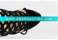 Wholesale MOQ1(Free shipping)- Guaranteed 100% Genuine Leather Sandal,Brand Designer sandalsT TS-110714-black