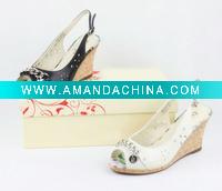 Wholesale Leather Toeless Platform Sandals