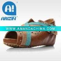 Wholesale New Cross black wedge platform heel sandal