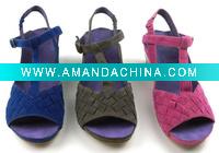 Wholesale Single Suede Lady Sandal /Wedge Sandal