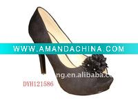 Wholesale ladies elegant black sexy high heel sandals platform inside peep toe party shoes