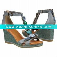 Wholesale 2011 new ladies wedge heel with fashhion decorations