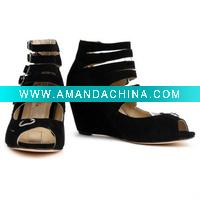 Wholesale Black Wedges sandals high heel shoes
