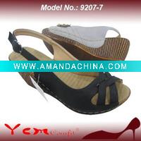 Wholesale New design PU Fashion Lady wedge heel sandal