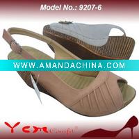 Wholesale New design PU Fashion Lady wedge heel sandal