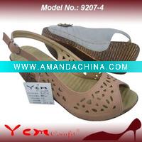 Wholesale New design PU Fashion Lady wedge heel sandal