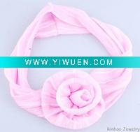 Wholesale Pink Flower Elasticized Hair Band