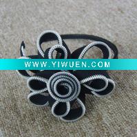 Wholesale fashion zipper flower plastic hair headband