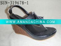 Wholesale WENZHOU SANDALS SUN319678-1(lady's fashion comfort wedge sandals)
